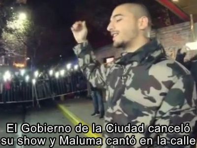 El Gobierno de la Ciudad provoc la cancelacin de su show en el Luna Park, y Maluma cant en la calle 