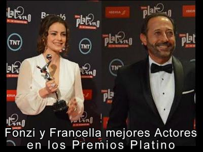 Fonzi y Francella mejores Actores en los Premios Platino